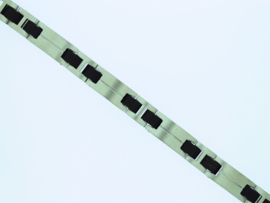 Armband edelstaal ebben hout