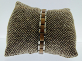 Armband edelstaal hout walnoot smal