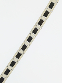 Armband edelstaal ebben hout zwart