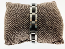 Armband edelstaal ebben hout zwart