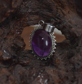 Zilveren Amethyst  hanger