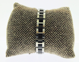 Armband edelstaal ebben hout (zwart)