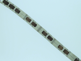 Armband edelstaal hout walnoot