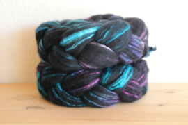 Zwart Merino/Zijde - BlauwPaarsRoze