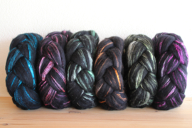Merino in Black/Silk combed top
