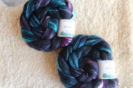 Zwart Merino/Zijde - BlauwPaarsRoze
