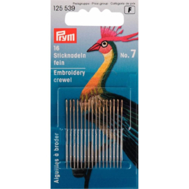 Kleine Naalden Prym Crewelnaalden staal 0.70x38mm zilver