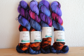 Sok Draak - Blauwpaarsen met Oranje en zwart