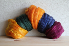 Lontwol Set HerfstKleuren Merino/Zijde