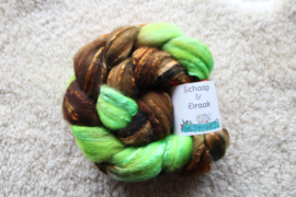 Merino/Zijde - Bruin met Groen