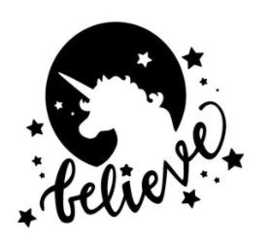 Muursticker BELIEVE IN UNICORNS