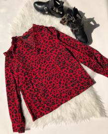 Leopard blouse red