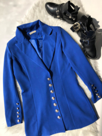 Long button blazer blue