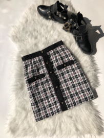 Tweed skirt black/white