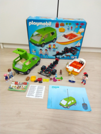 Playmobil 4144 - Familie auto met boot, 2eHands met doos