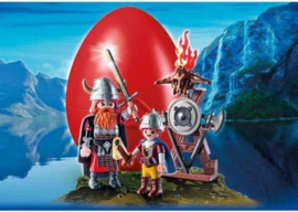 Playmobil 9209 - Vikings met wapenrek in rood Paasei
