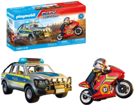 Playmobil 71875 - Achtervolging met politie-ophaaldienst (met zwaailichten en sirene)