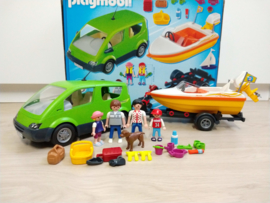 Playmobil 4144 - Familie auto met boot, 2eHands met doos