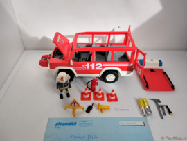 Playmobil 3181 - Brandweer Commandant met jeep, 2ehands