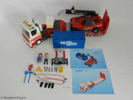 Playmobil 3935 Gigant Dieplader / Truck + 5256 Containerheftruck SET