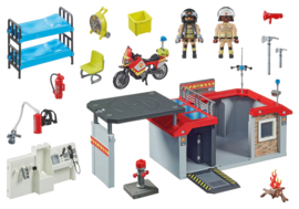 Playmobil 71193 - Meeneem Brandweer kazerne met brandweermotor