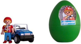Playmobil 4924b - Groen Paasei, jongen met blauwe auto