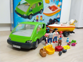 Playmobil 4144 - Familie auto met boot, 2eHands met doos
