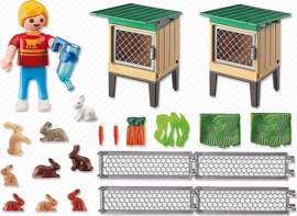 Playmobil 6140 - Hazenfamilie met hokken