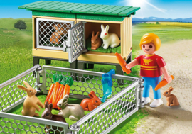 Playmobil 6140 - Hazenfamilie met hokken