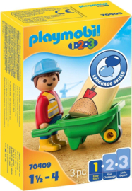 1.2.3. Playmobil 70409 - Bouwvakker met kruiwagen