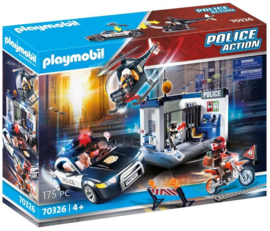 Playmobil 70326 - Politiebureau met helikopter, politieauto en motor