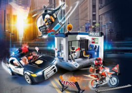 Playmobil 70326 - Politiebureau met helikopter, politieauto en motor