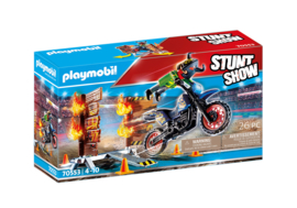 Playmobil 70553 - Stuntshow Stuntmotor met vuurwand