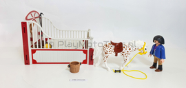 Playmobil 5107 - Knabstrupper paard met trainer en stal, 2ehands