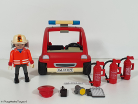 Playmobil 3177 - Brandweer Commandant met auto, 2ehands