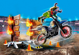 Playmobil 70553 - Stuntshow Stuntmotor met vuurwand