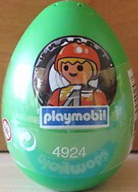 Playmobil 4924b - Groen Paasei, jongen met blauwe auto