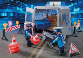 Playmobil 9236 - Politie interventiewagen met wegversperring met zwaailichten & sirene