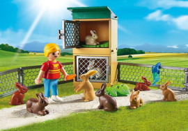 Playmobil 6140 - Hazenfamilie met hokken