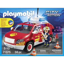 Playmobil 71375 - Brandweercommandant met dienstwagen met licht en sirene