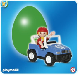 Playmobil 4924b - Groen Paasei, jongen met blauwe auto