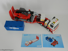 Playmobil 3935 Gigant Dieplader / Truck + 5256 Containerheftruck SET