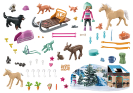 Playmobil 71345 - Adventskalender Paarden: Kerst slederit