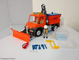 Playmobil 4046 - Unimog / Truck strooiwagen met sneeuwploeg, 2ehands