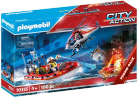 Playmobil 70335 - Brandweermissie met helikopter en boot Promopack