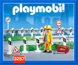 Playmobil 3257 - Wegwerker met geleiderails set, 2ehands