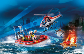 Playmobil 70335 - Brandweermissie met helikopter en boot Promopack