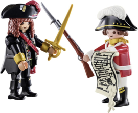 Playmobil 70273 - Duopack Piratenkapitein en Roodroksoldaat