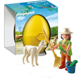 Playmobil 4944 - Alpaca met verzorgster in geel Paasei