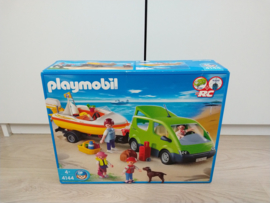 Playmobil 4144 - Familie auto met boot, 2eHands met doos